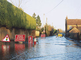 Groundwater flooding in Compton